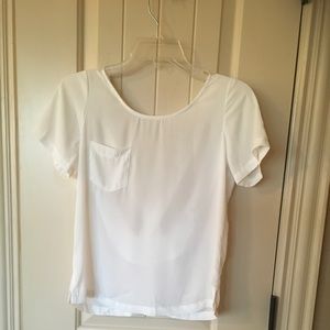 White tee with pocket